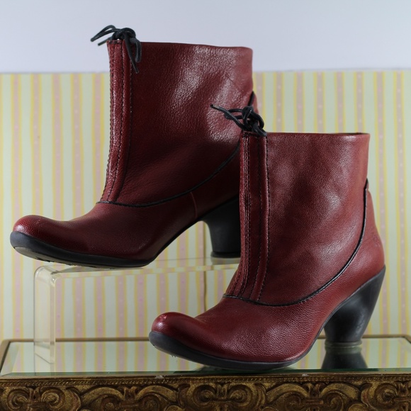 Fly London Red Leather Ankle Boots - Picture 16 of 16